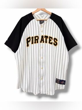 Vintage Pittsburgh Pirates Majestic Cooperstown Collection Jersey Ivory Size XL